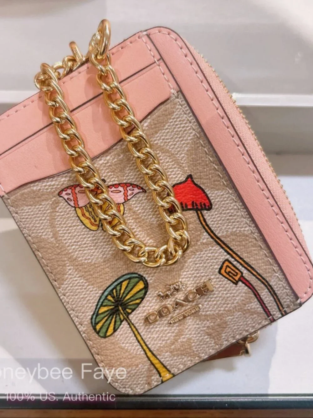 NWT Coach X Observed By Us Zip Card Case In Signature Canvas CU403